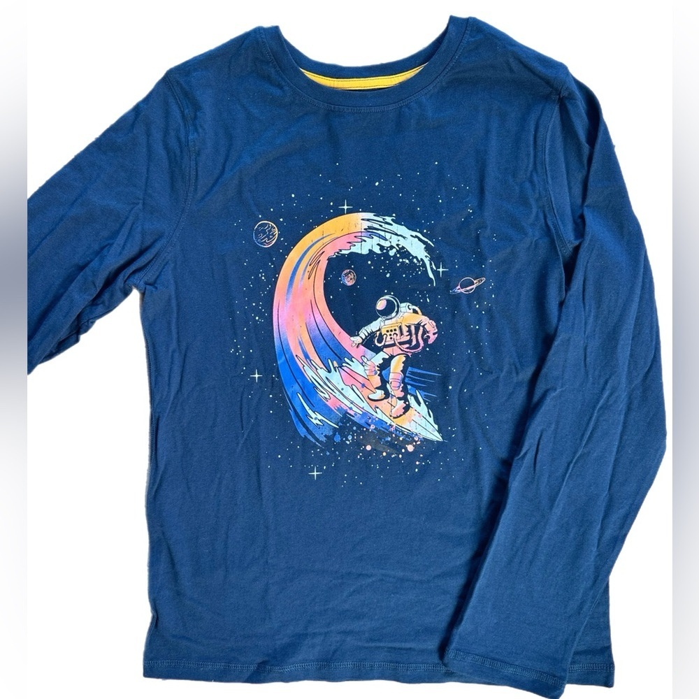 NWOT George Boys Navy Blue Long Sleeve Graphic Tee Shirt XL